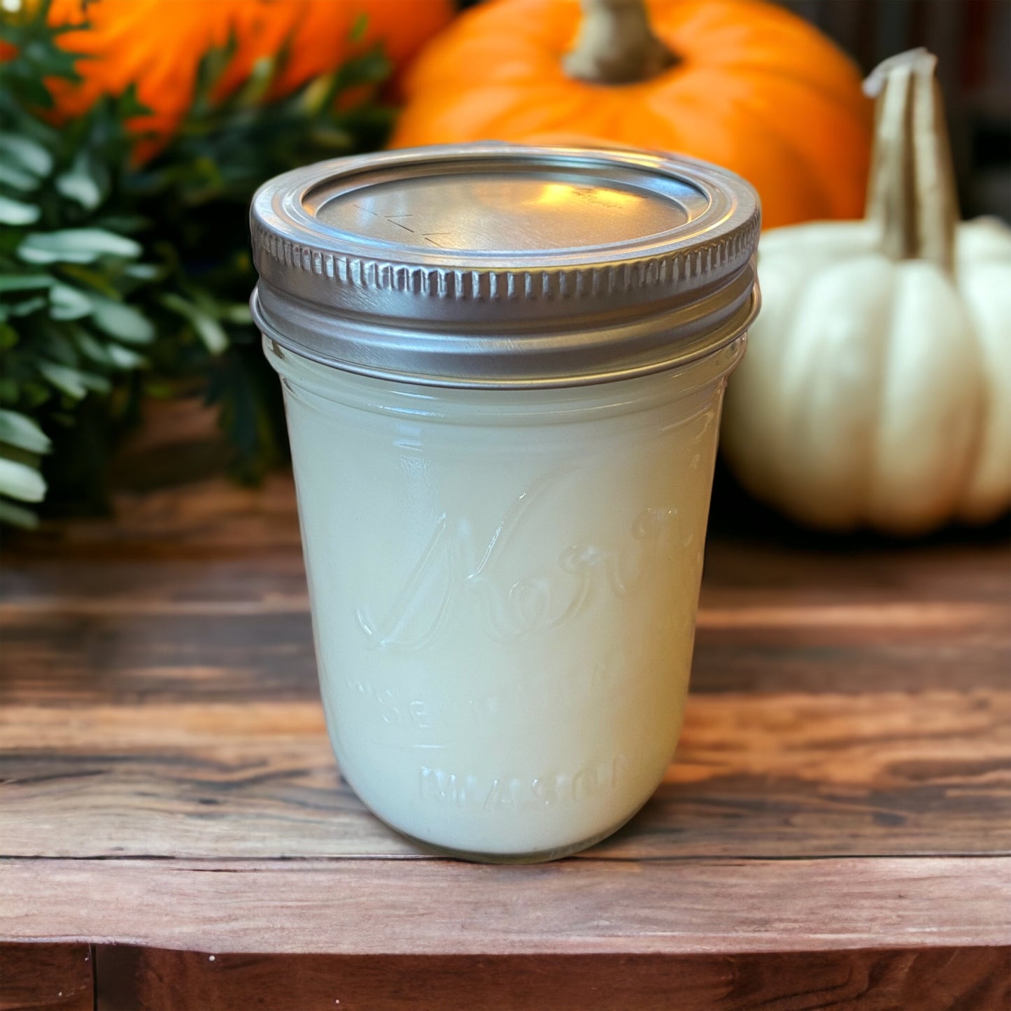 Clear Mason Jar | Ball Mason Jar | Farmhouse Style | Country Style | Soy Candle | Bourbon Pumpkin Scent