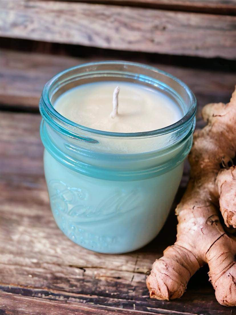 Blue Mason Jar | Ball Mason Jar | Vintage Style | Farmhouse Style | Country Style | Soy Candle, 8 oz.