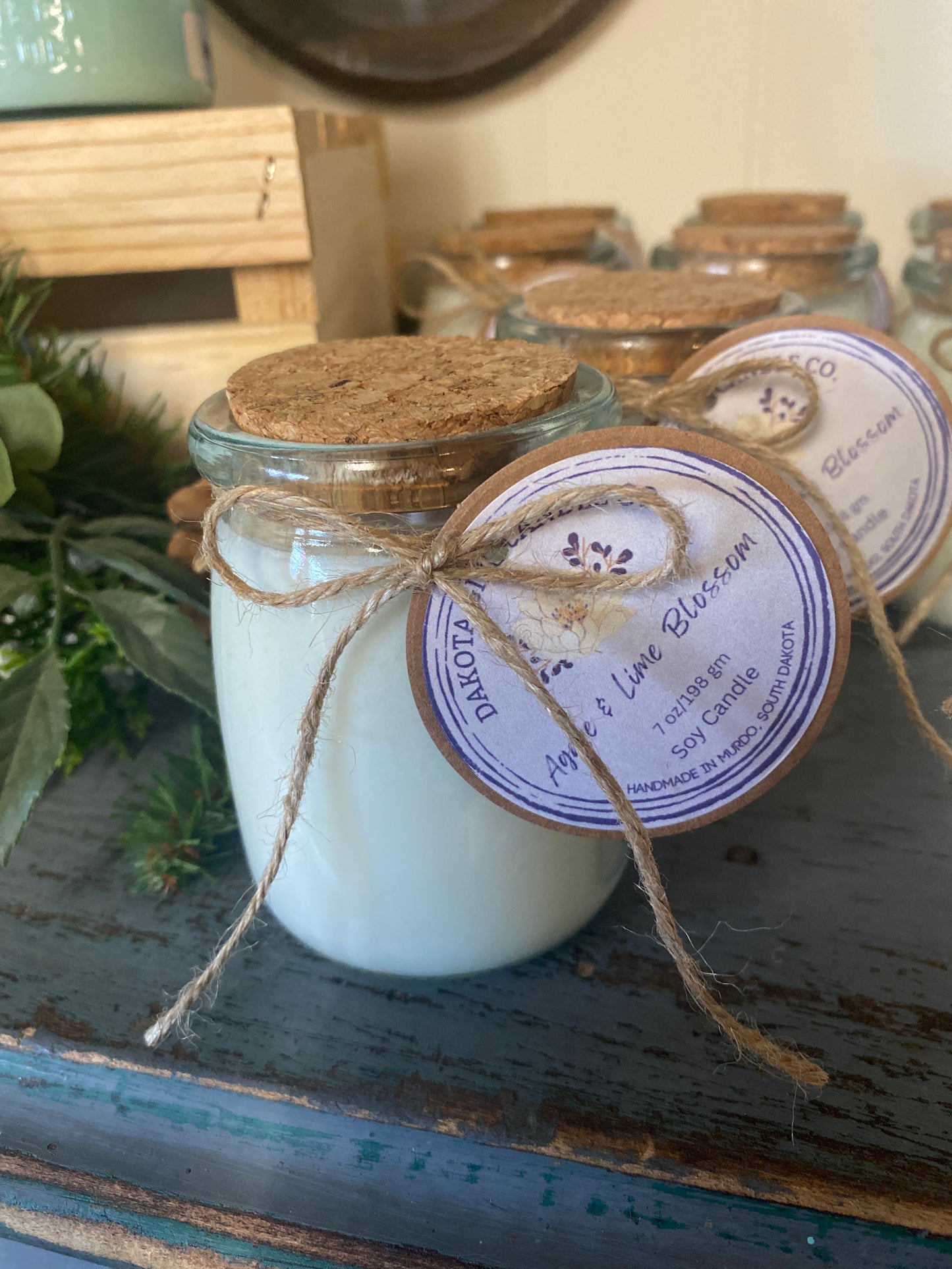 Heavy Glass | Milk Bottle Style | Candle with Cork Lid | Rustic | Soy Candle, 7 oz.