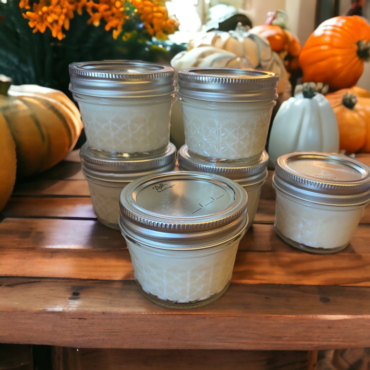 Clear Mason Jar | Ball Mason Jar | Farmhouse Style | Country Style | Soy Candle | Bourbon Pumpkin Scent
