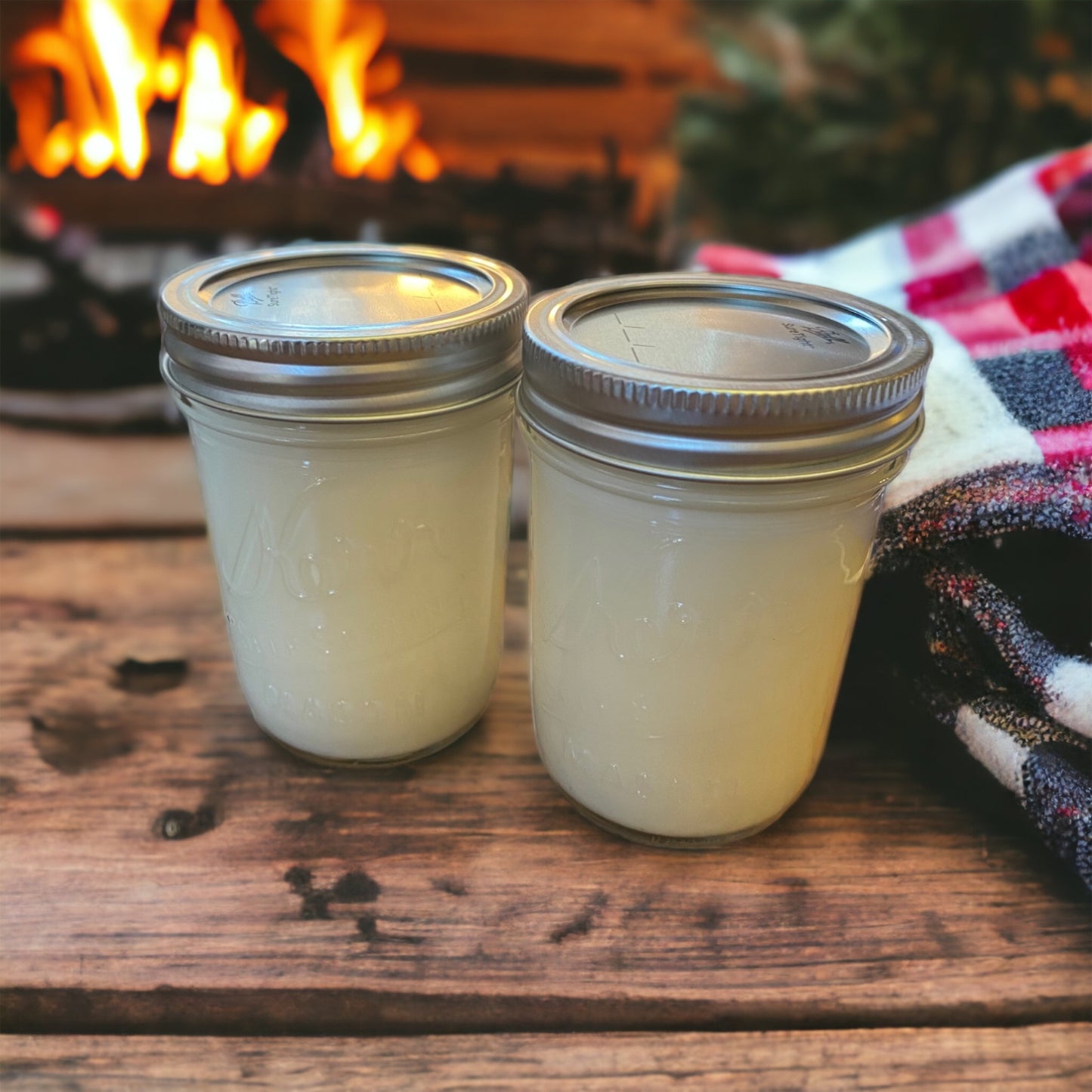 Clear Mason Jar | Ball Mason Jar | Farmhouse Style | Country Style | Soy Candle | Flannel Scent