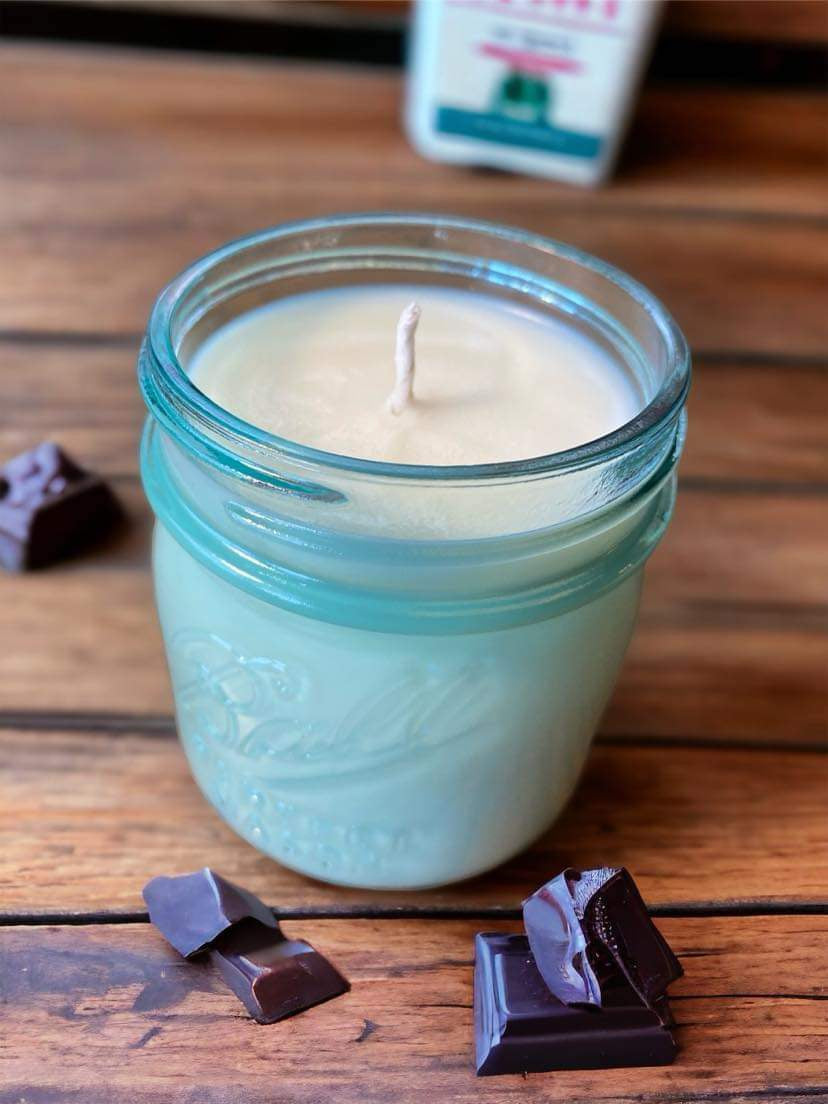 Blue Mason Jar | Ball Mason Jar | Vintage Style | Farmhouse Style | Country Style | Soy Candle, 8 oz.
