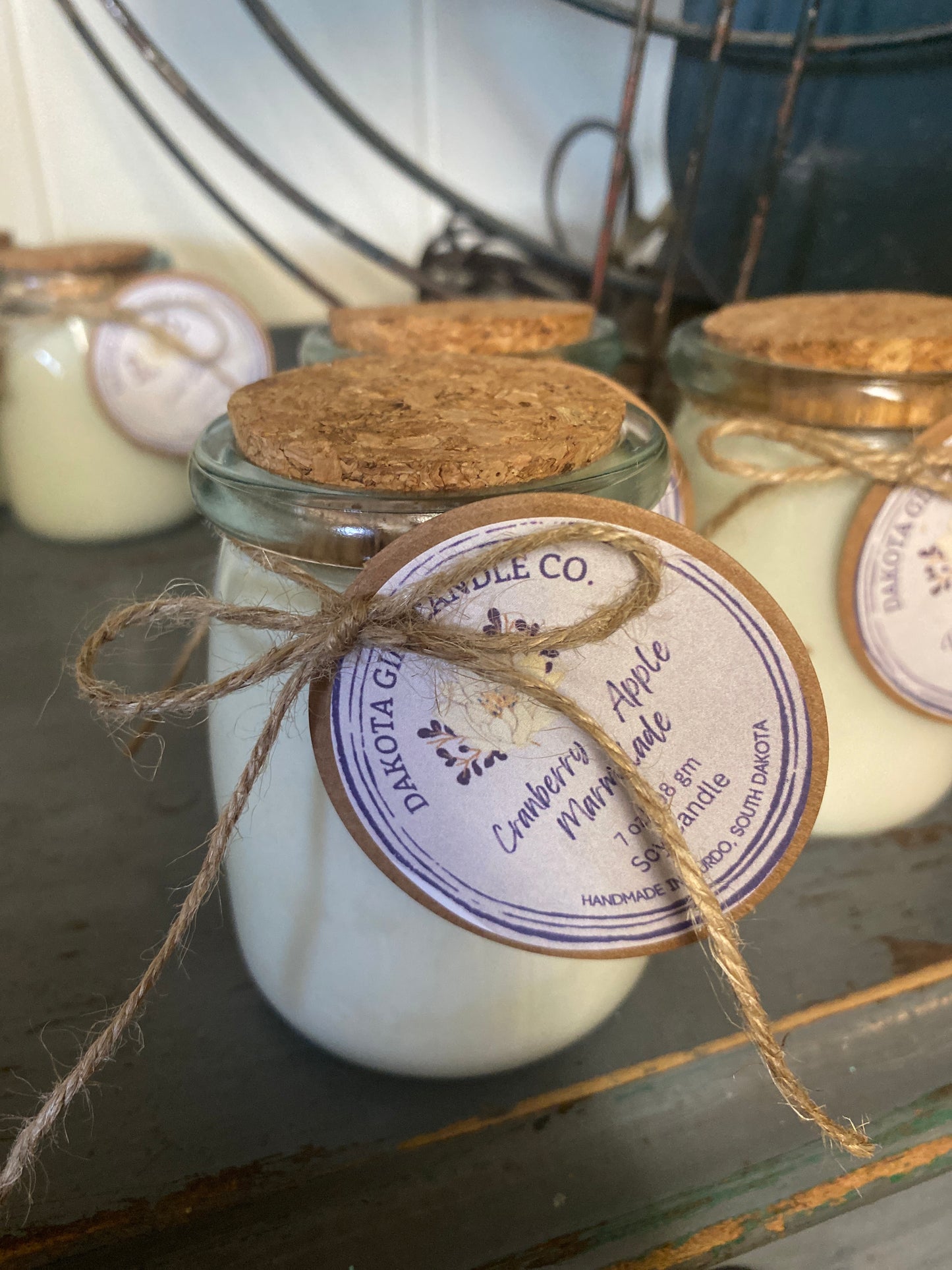 Heavy Glass | Milk Bottle Style | Candle with Cork Lid | Rustic | Soy Candle, 7 oz.
