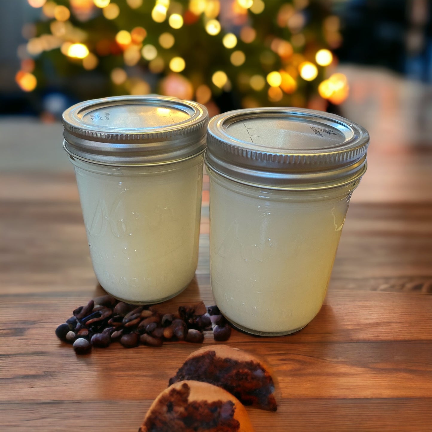 Clear Mason Jar | Ball Mason Jar | Farmhouse Style | Country Style | Soy Candle | Coffee & Cookies Scent