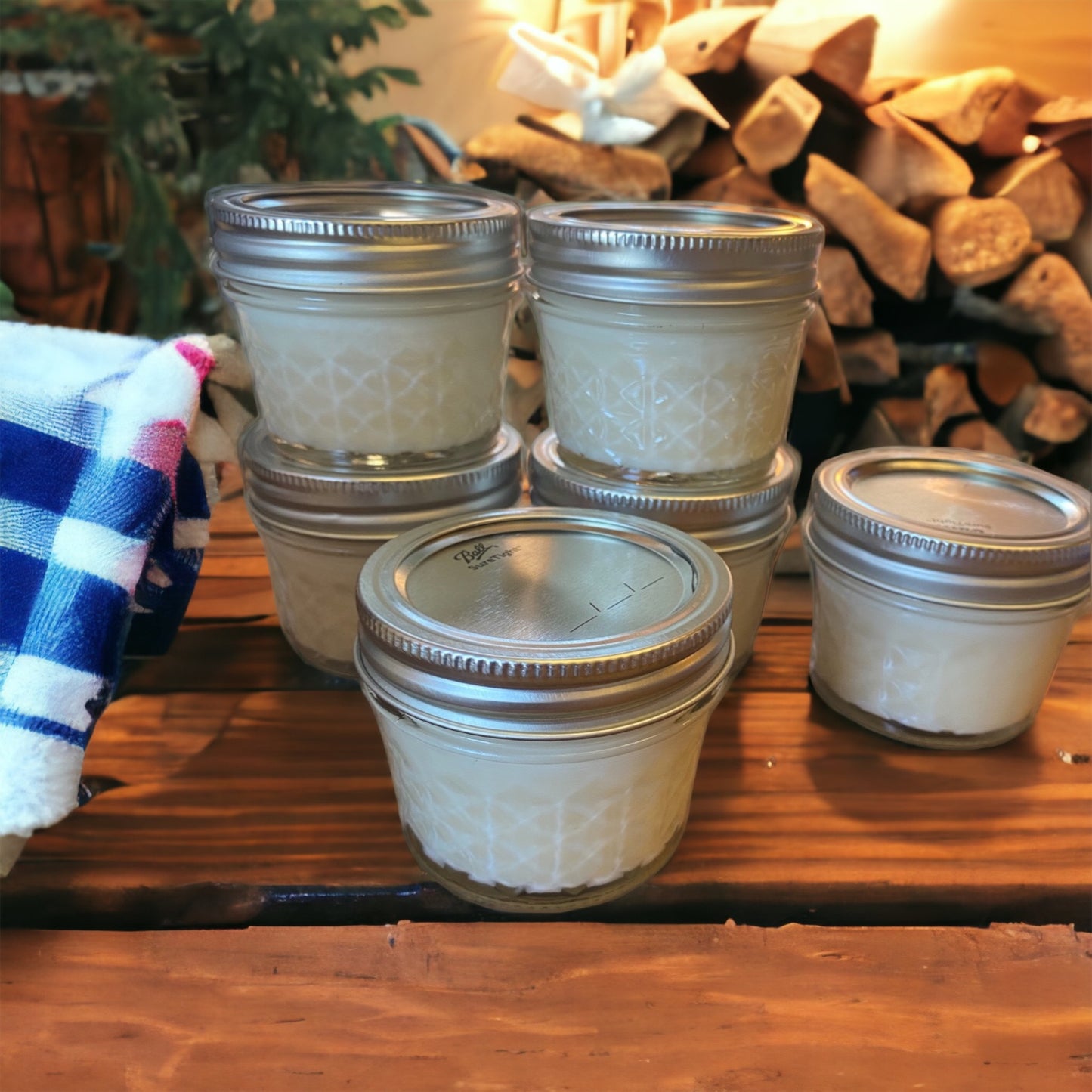 Clear Mason Jar | Ball Mason Jar | Farmhouse Style | Country Style | Soy Candle | Flannel Scent