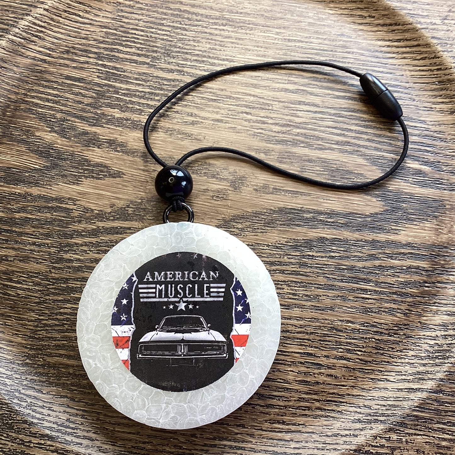 Circle Round 2.75” American Muscle Car - Crisp Vanilla Woods Scent | Car Freshie | Car Freshy | Air Freshener | Car Accessory | Vehicle Decor | Gifts