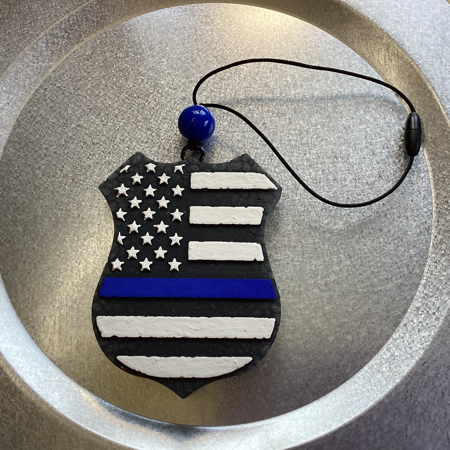 Thin Blue Line, Police Badge - Dark Ice Scent | Car Freshie | Car Freshy | Air Freshener | Car Accessory | Vehicle Decor | Gifts