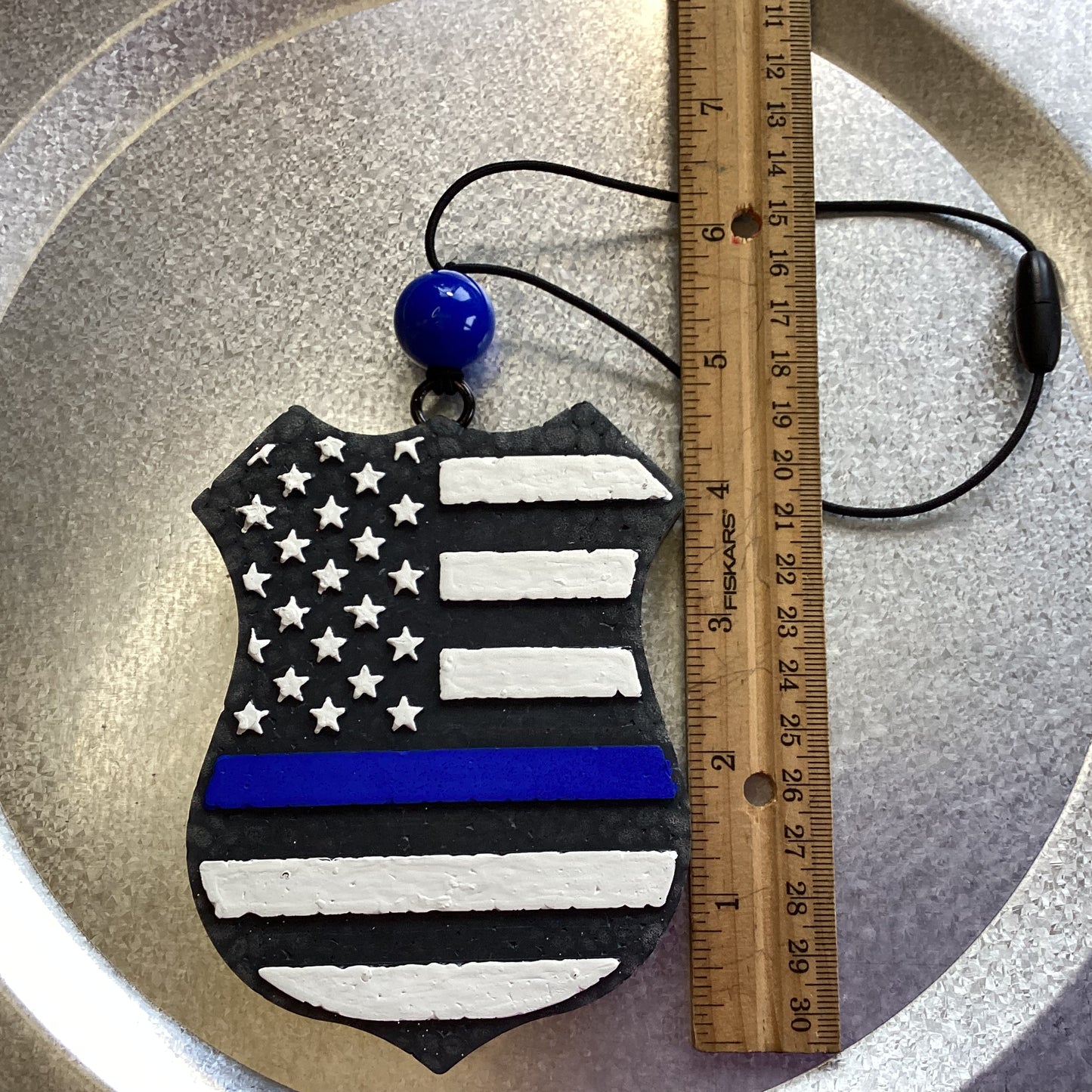 Thin Blue Line, Police Badge - Dark Ice Scent | Car Freshie | Car Freshy | Air Freshener | Car Accessory | Vehicle Decor | Gifts