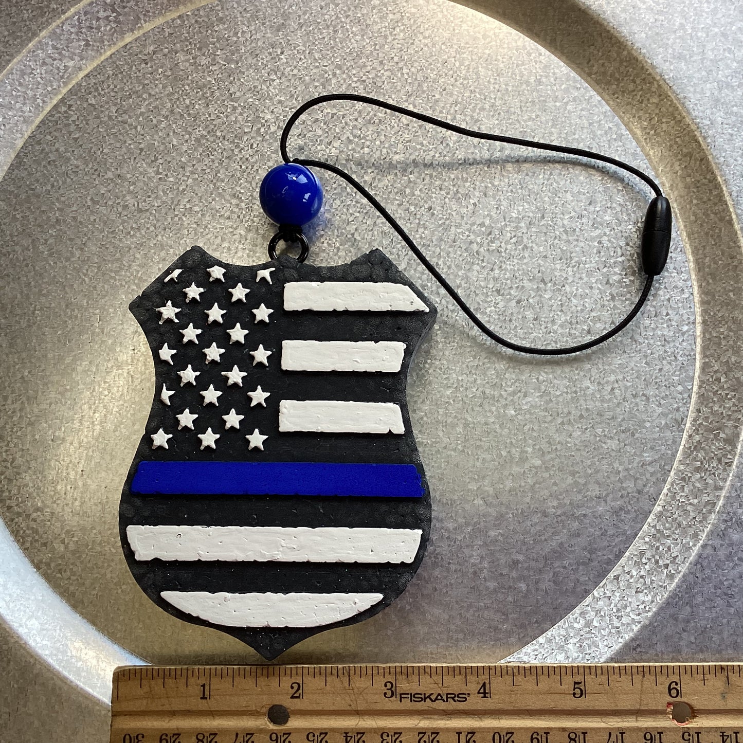 Thin Blue Line, Police Badge - Dark Ice Scent | Car Freshie | Car Freshy | Air Freshener | Car Accessory | Vehicle Decor | Gifts