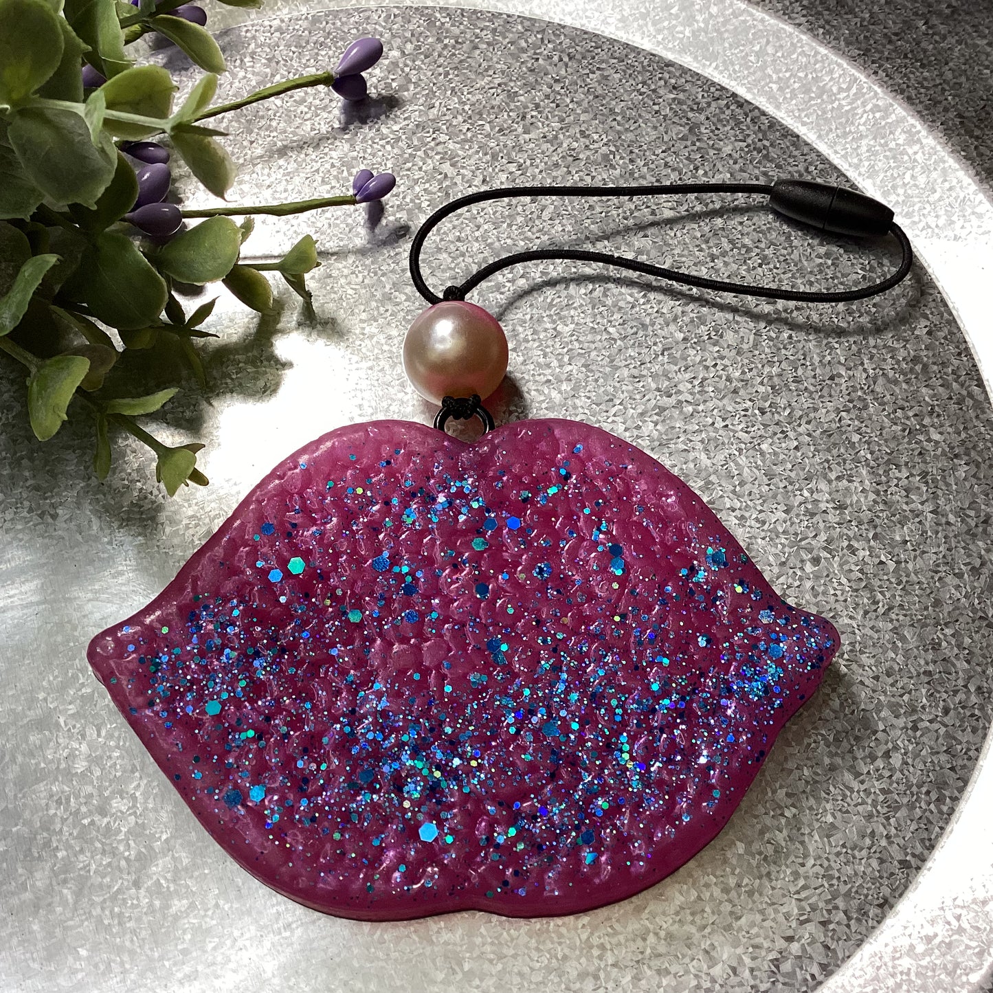 Spring Floral Kissing Lips - Spiced Apple Donuts Scent | Car Freshie | Car Freshy| Air Freshener | Car Accessory | Vehicle Decor | Gifts