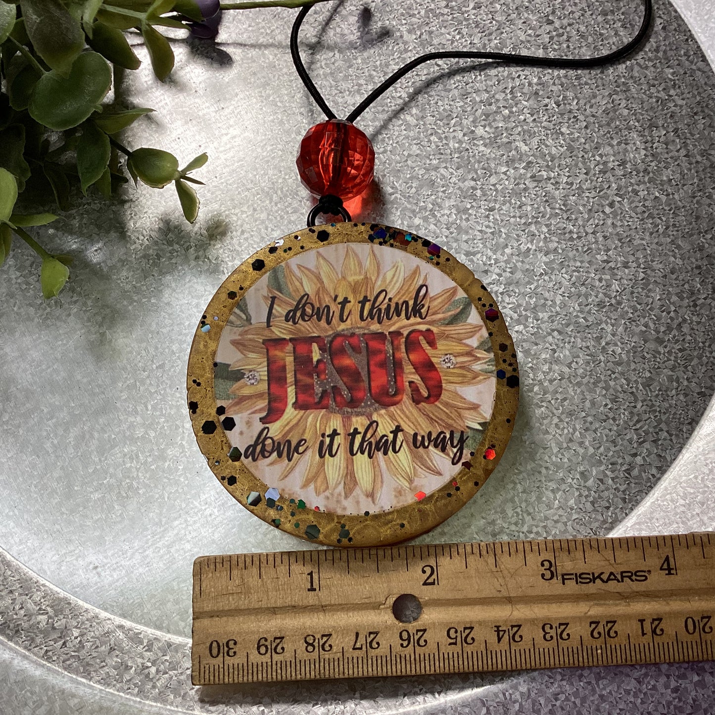 Circle Round 2.75” I Don’t Think Jesus Done It That Way - Cinnabun Scent | Car Freshie | Car Freshy | Air Freshener | Car Accessory | Vehicle Decor | Gifts