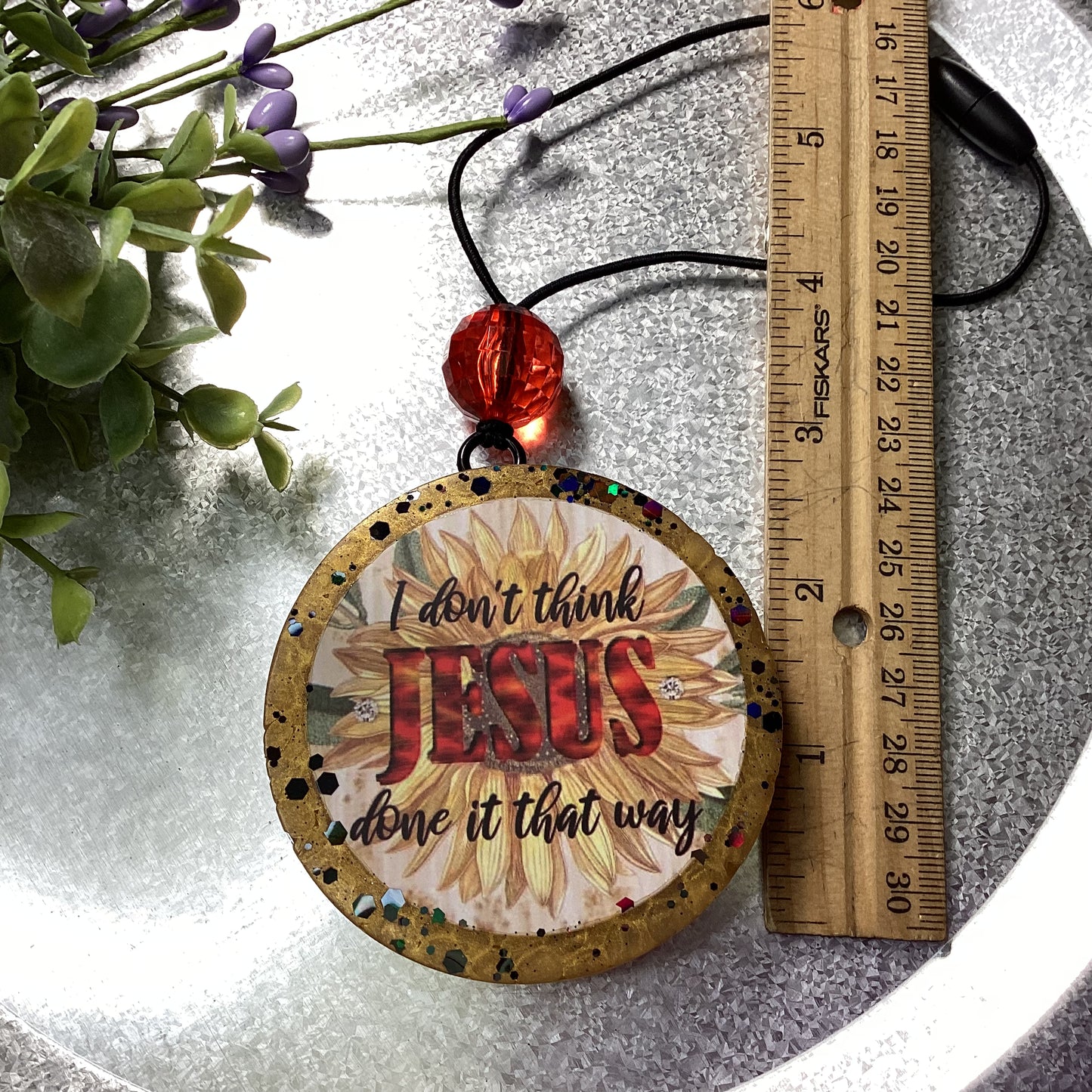Circle Round 2.75” I Don’t Think Jesus Done It That Way - Cinnabun Scent | Car Freshie | Car Freshy | Air Freshener | Car Accessory | Vehicle Decor | Gifts