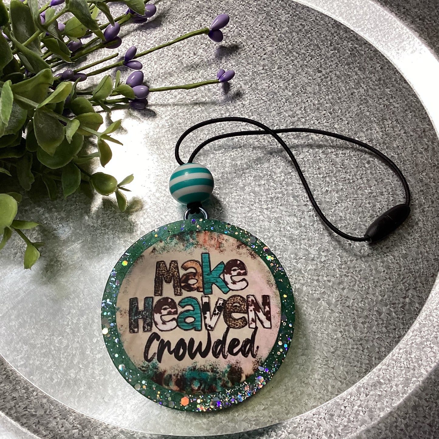 Circle Round 2.75” Make Heaven Crowded - Apple & Maple Bourbon Scent | Car Freshie | Car Freshy | Air Freshener | Car Accessory | Vehicle Decor | Gifts
