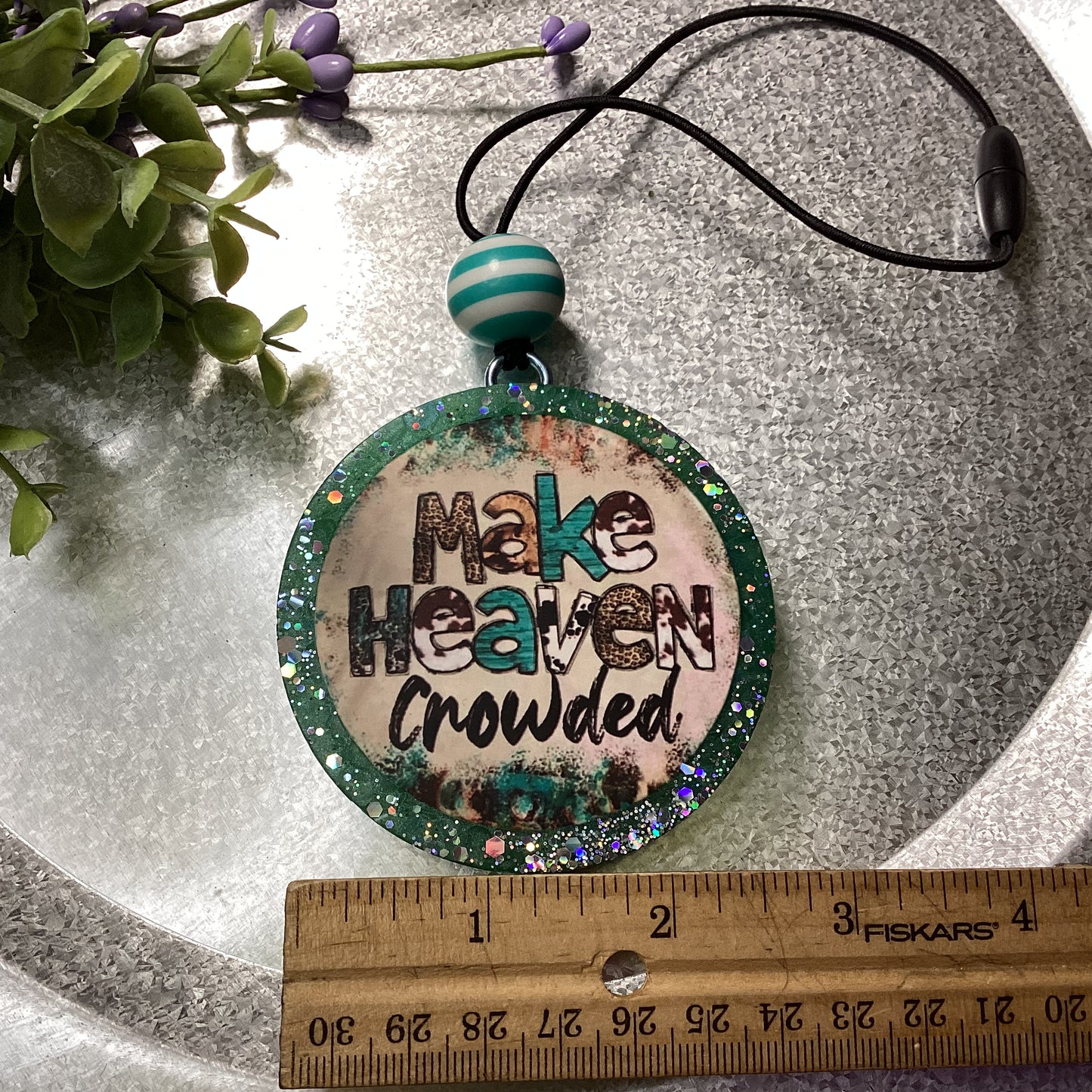 Circle Round 2.75” Make Heaven Crowded - Apple & Maple Bourbon Scent | Car Freshie | Car Freshy | Air Freshener | Car Accessory | Vehicle Decor | Gifts