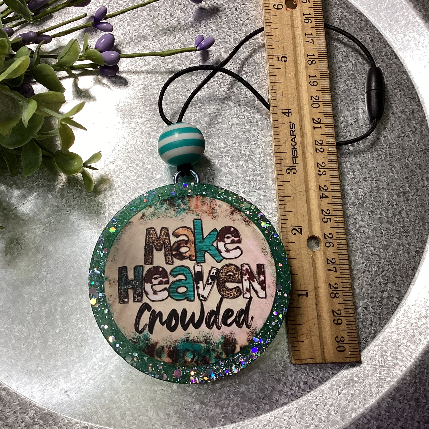 Circle Round 2.75” Make Heaven Crowded - Apple & Maple Bourbon Scent | Car Freshie | Car Freshy | Air Freshener | Car Accessory | Vehicle Decor | Gifts