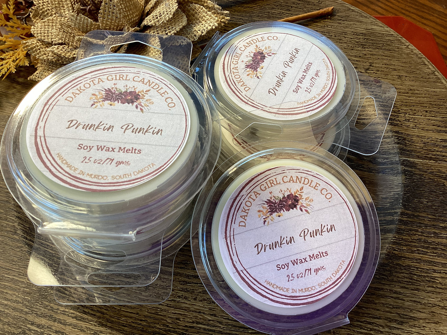 Drunkin Punkin Scent - Soy Wax Melts | Dye-Free Soy | Clamshell | 2.5 oz