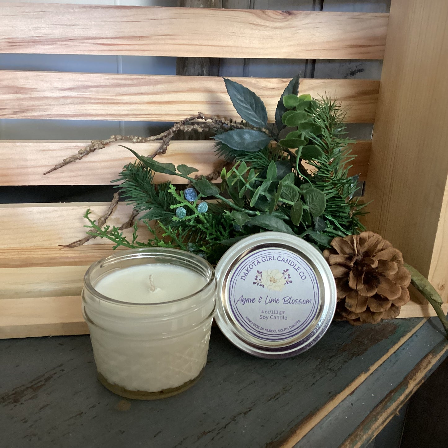 Clear Mason Jar | Ball Mason Jar | Farmhouse Style | Country Style | Soy Candle | Agave & Lime Blossom Scent
