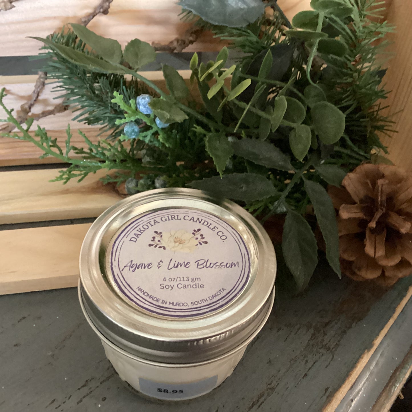 Clear Mason Jar | Ball Mason Jar | Farmhouse Style | Country Style | Soy Candle | Agave & Lime Blossom Scent