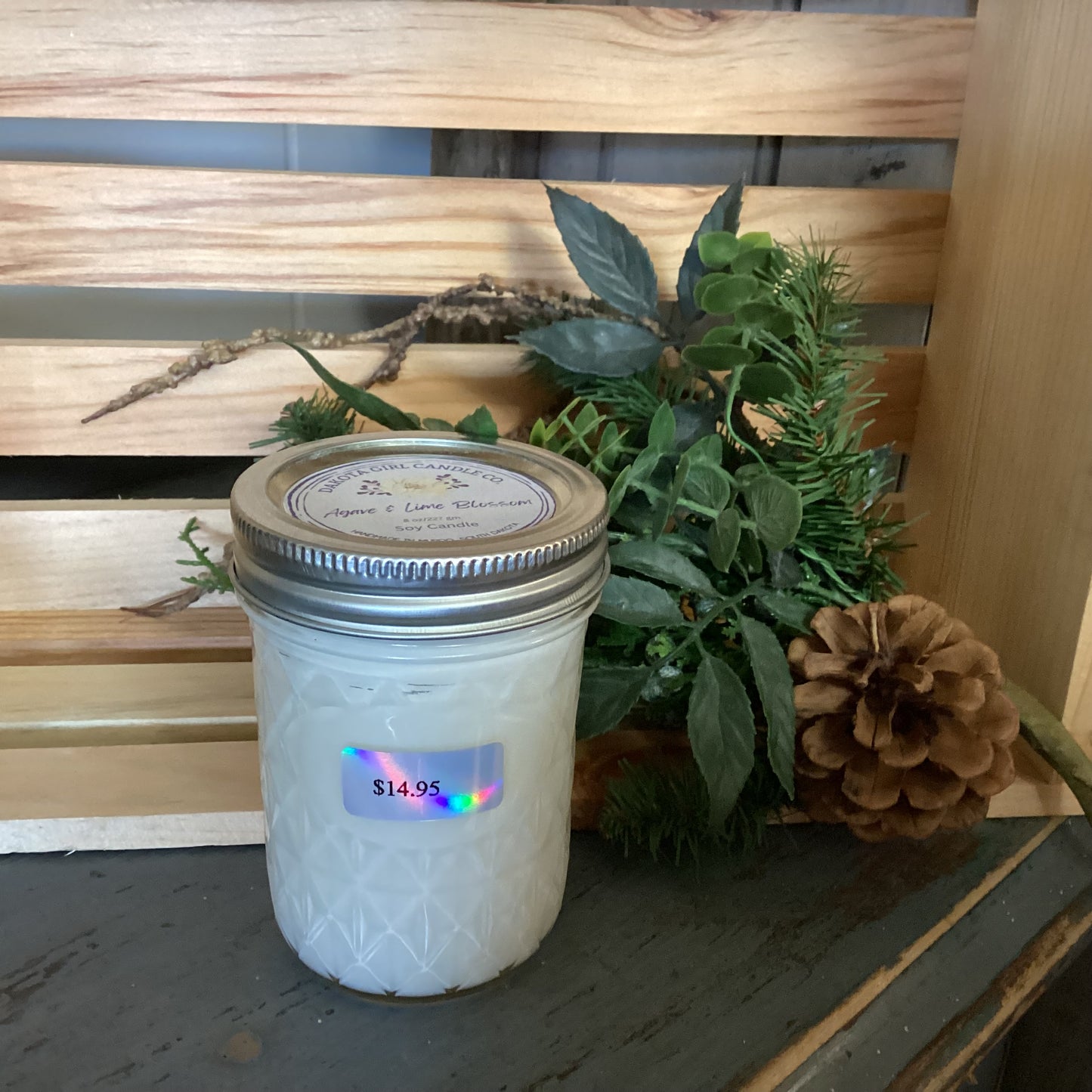 Clear Mason Jar | Ball Mason Jar | Farmhouse Style | Country Style | Soy Candle | Agave & Lime Blossom Scent