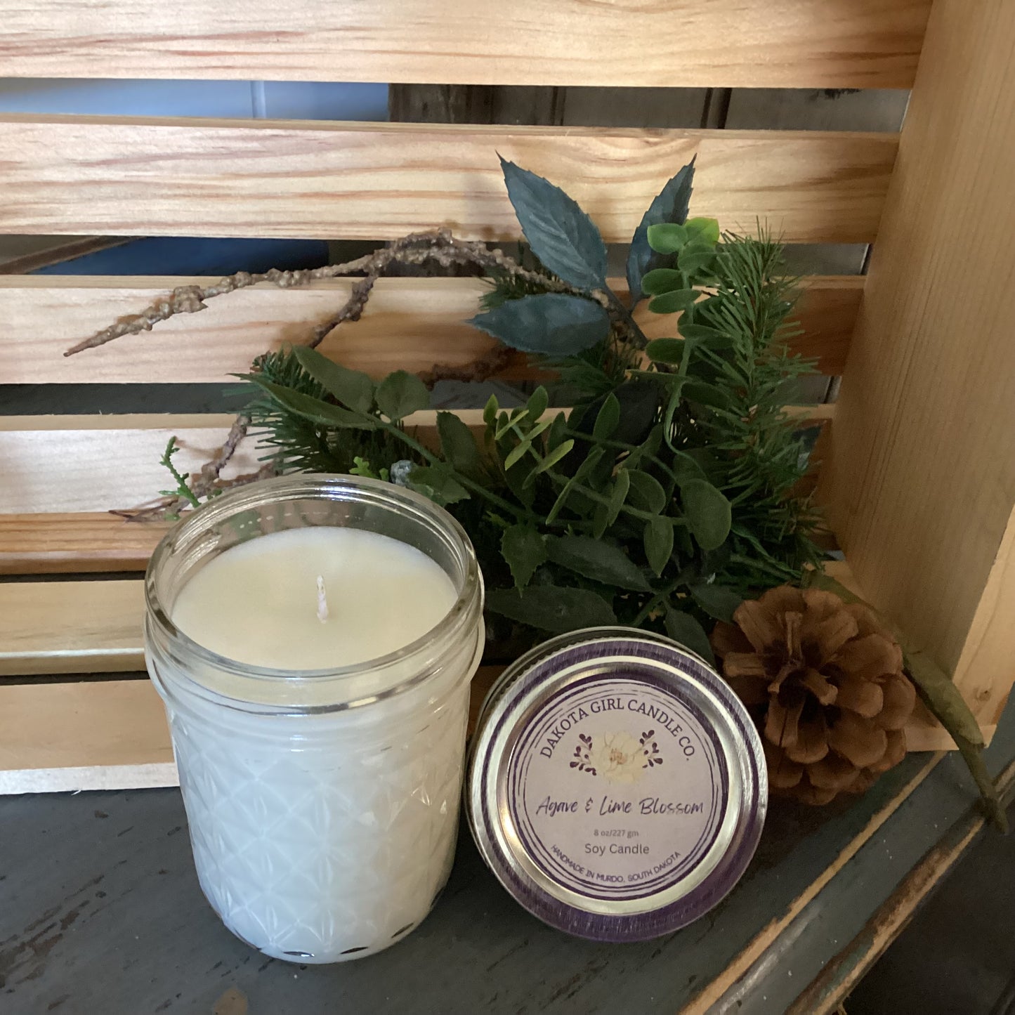 Clear Mason Jar | Ball Mason Jar | Farmhouse Style | Country Style | Soy Candle | Agave & Lime Blossom Scent
