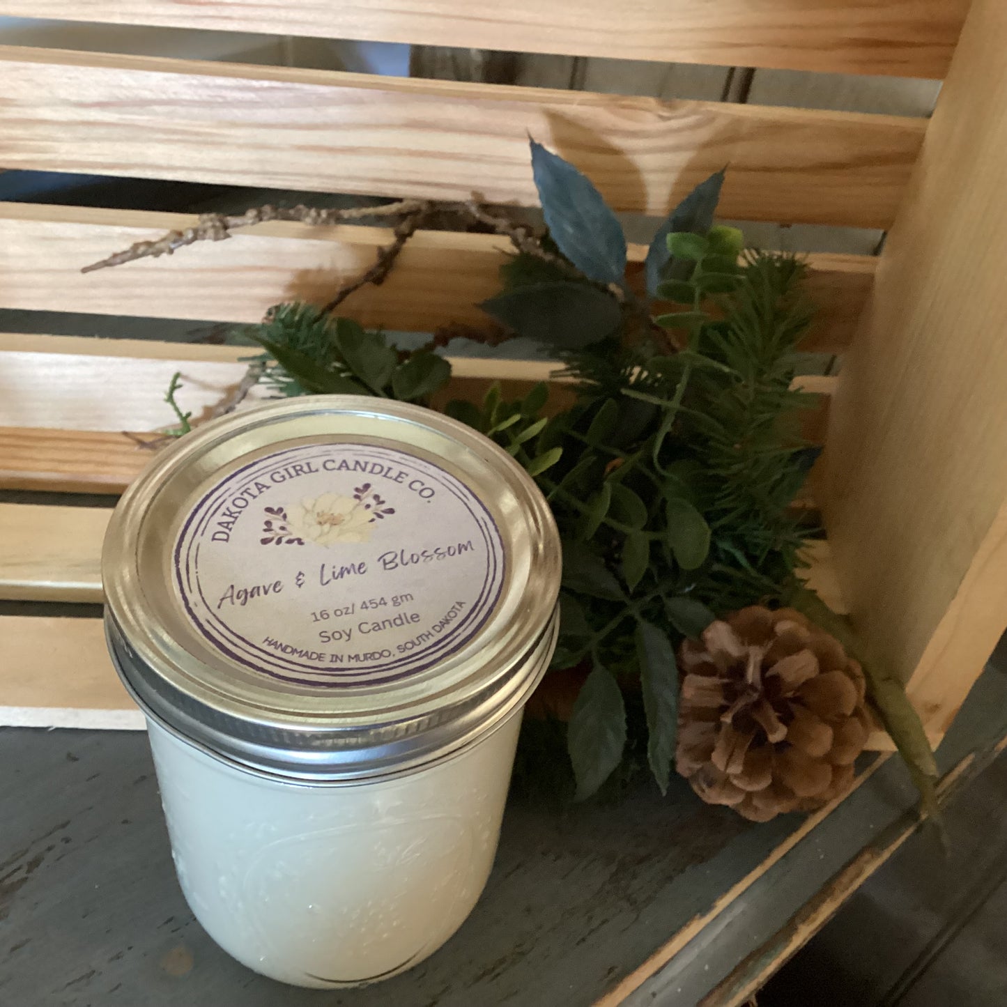 Clear Mason Jar | Ball Mason Jar | Farmhouse Style | Country Style | Soy Candle | Agave & Lime Blossom Scent