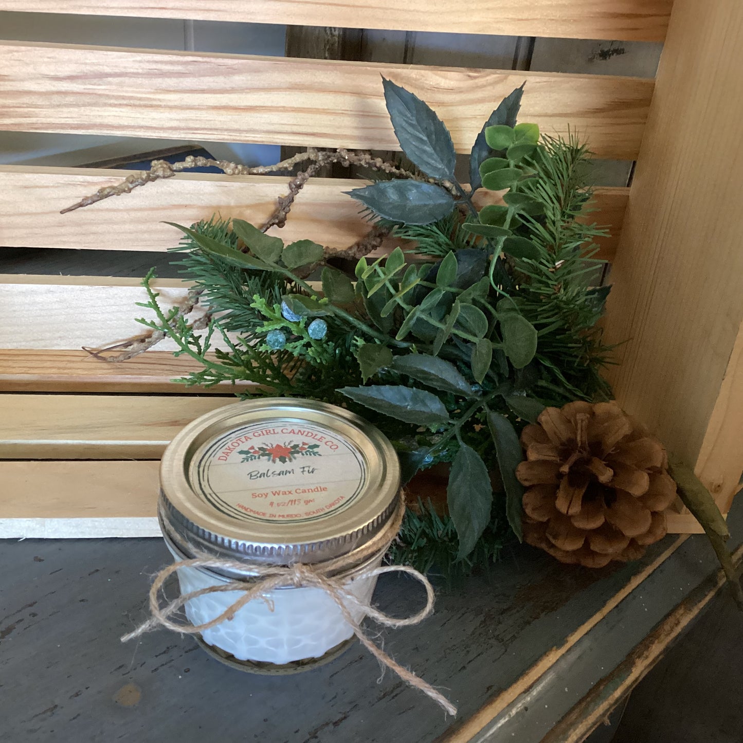 Clear Mason Jar | Ball Mason Jar | Farmhouse Style | Country Style | Soy Candle | Balsam Fir Scent