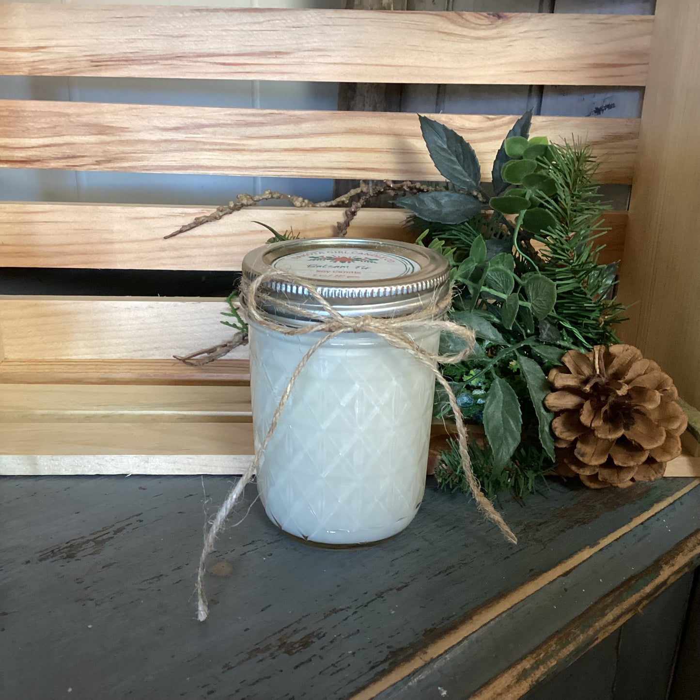 Clear Mason Jar | Ball Mason Jar | Farmhouse Style | Country Style | Soy Candle | Balsam Fir Scent