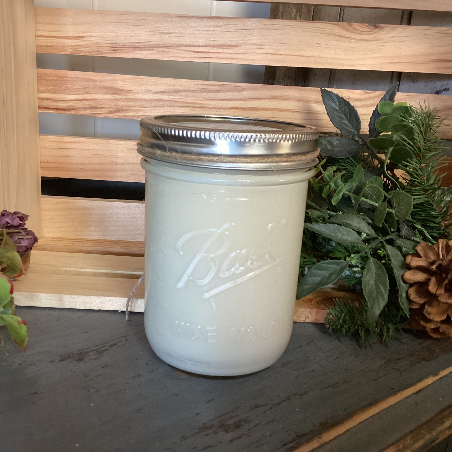 Clear Mason Jar | Ball Mason Jar | Farmhouse Style | Country Style | Soy Candle | Balsam Fir Scent