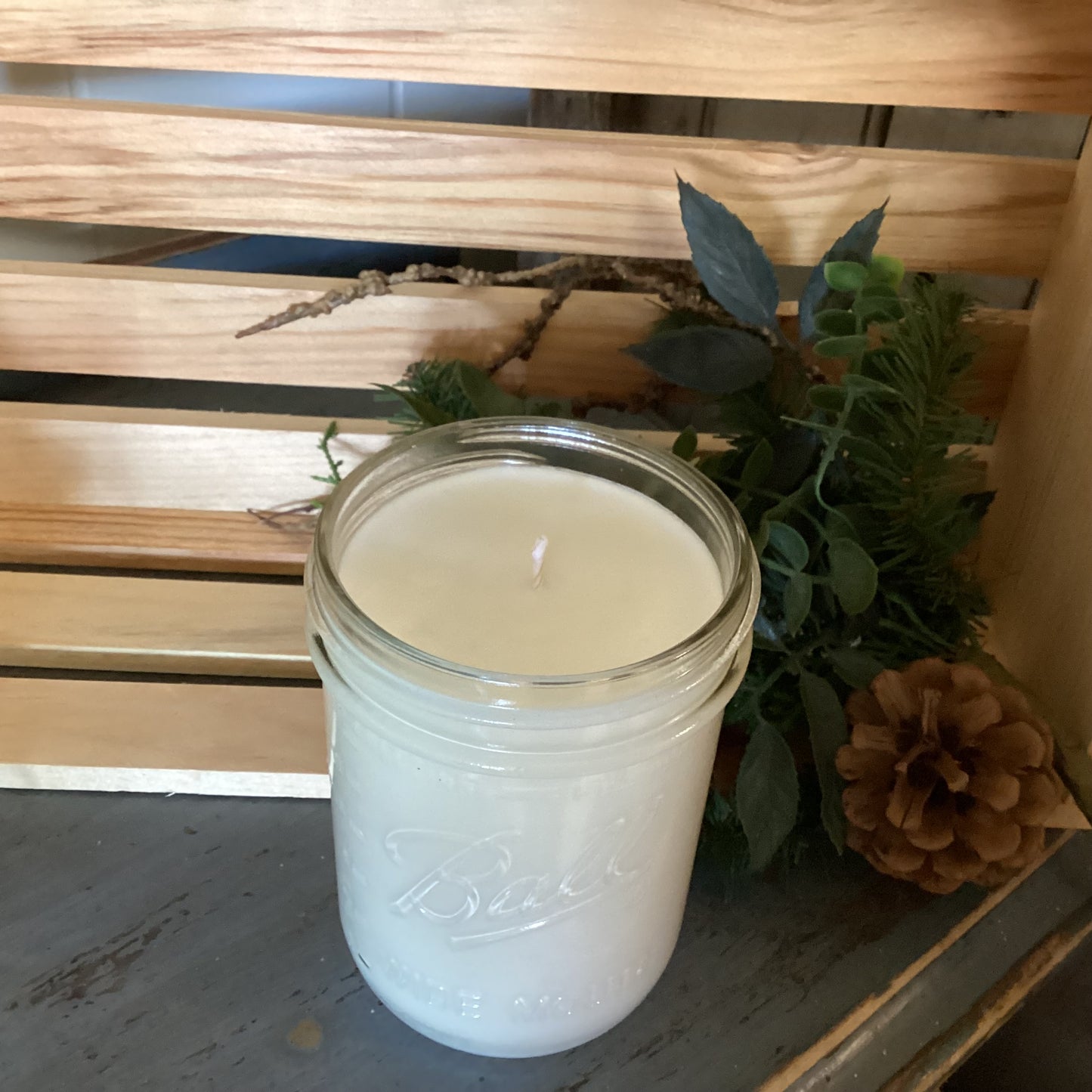 Clear Mason Jar | Ball Mason Jar | Farmhouse Style | Country Style | Soy Candle | Balsam Fir Scent