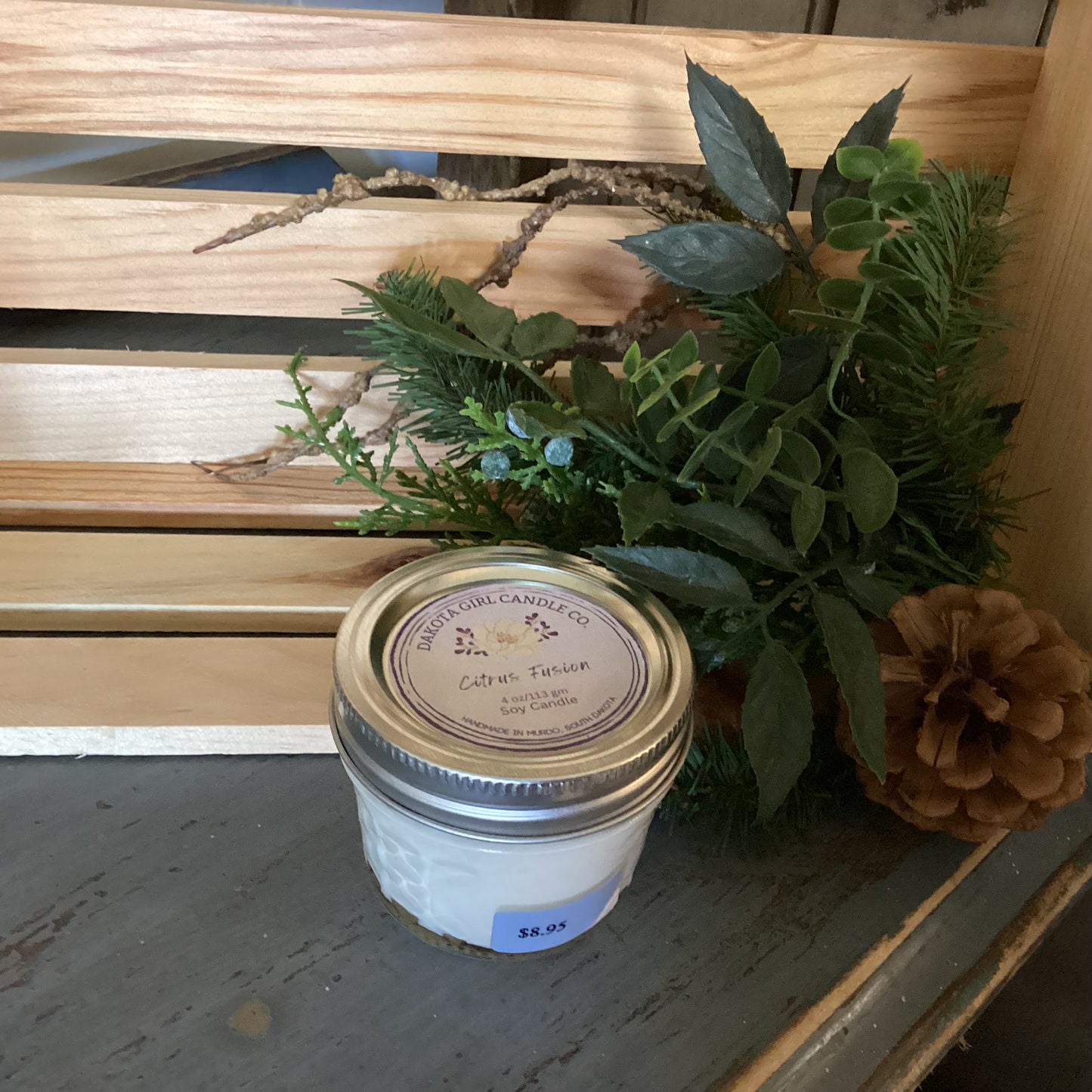 Clear Mason Jar | Ball Mason Jar | Farmhouse Style | Country Style | Soy Candle | Citrus Fusion Scent