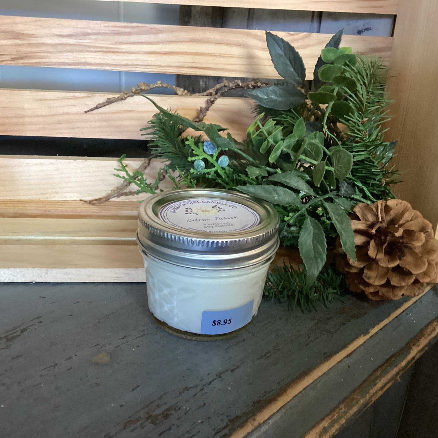 Clear Mason Jar | Ball Mason Jar | Farmhouse Style | Country Style | Soy Candle | Citrus Fusion Scent