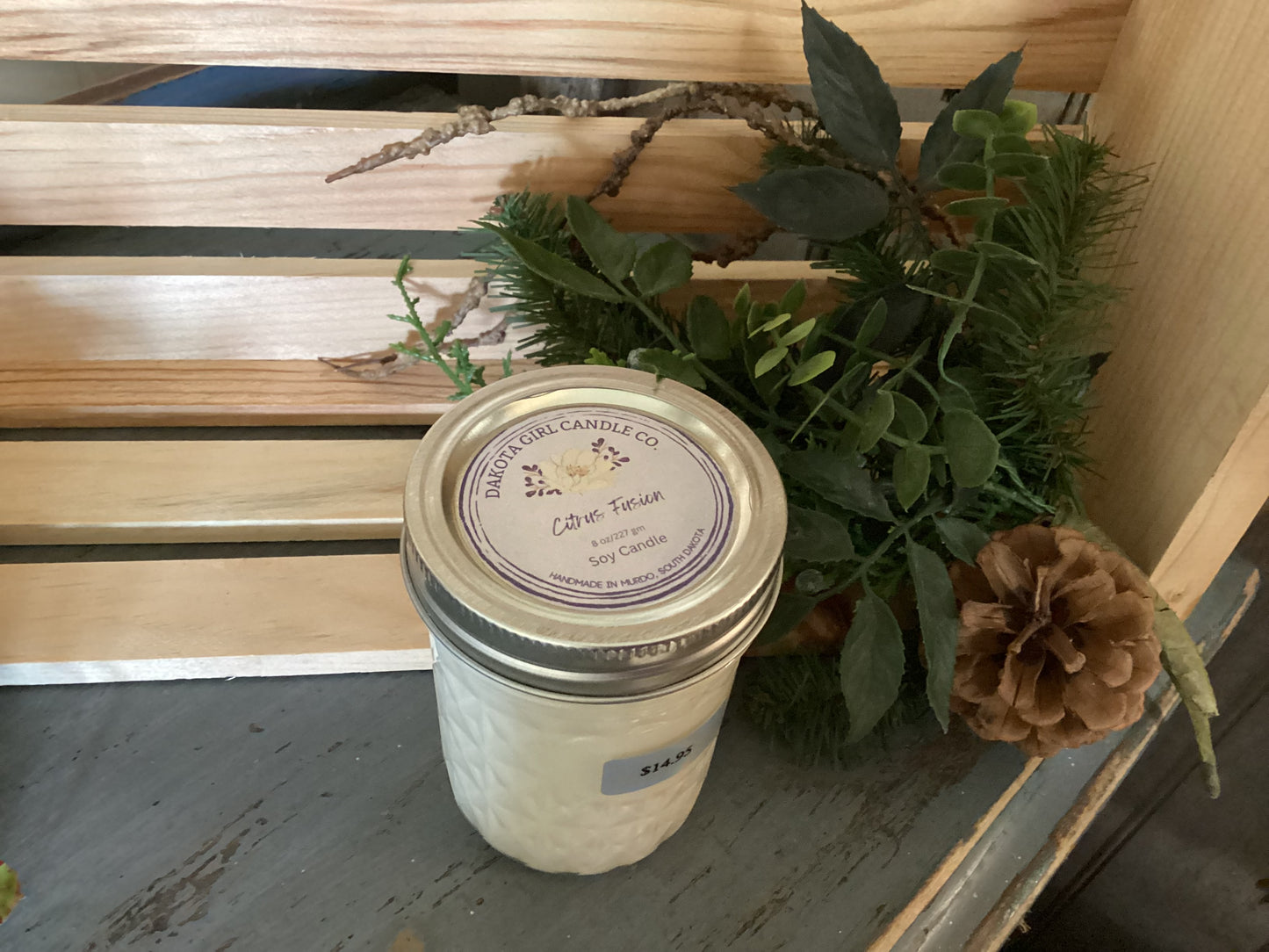 Clear Mason Jar | Ball Mason Jar | Farmhouse Style | Country Style | Soy Candle | Citrus Fusion Scent