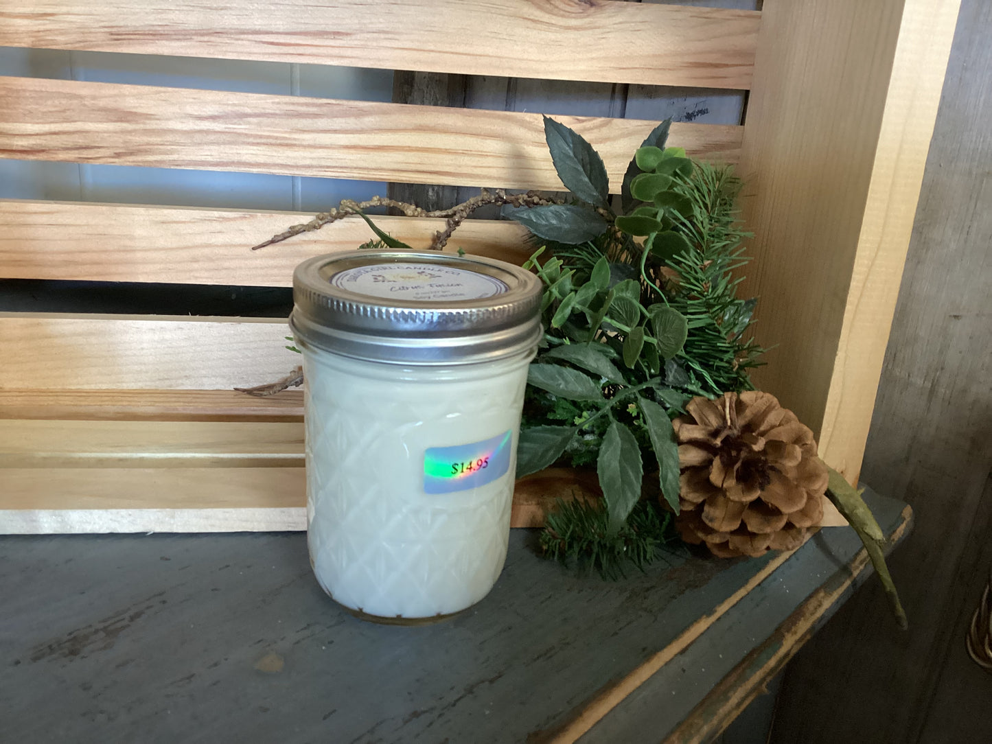 Clear Mason Jar | Ball Mason Jar | Farmhouse Style | Country Style | Soy Candle | Citrus Fusion Scent
