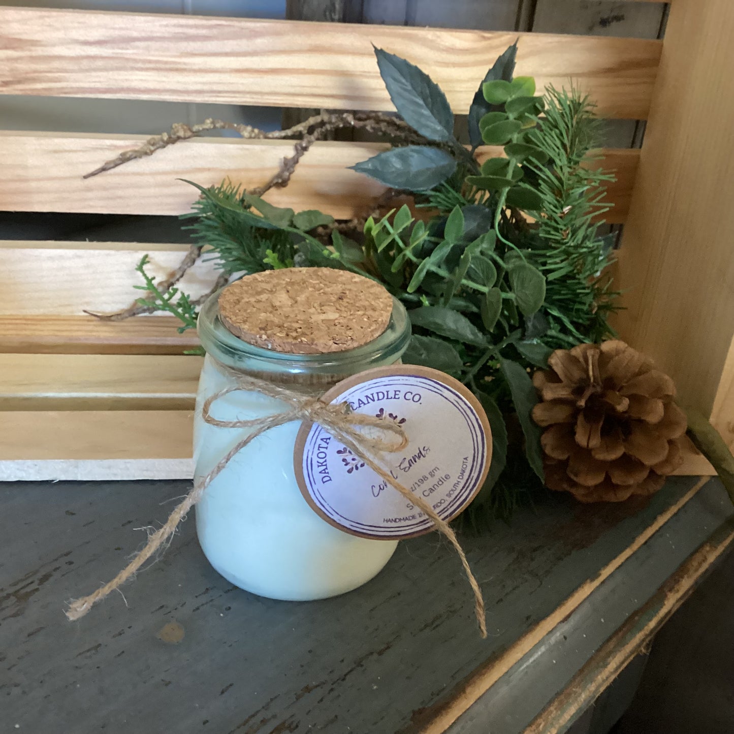 Heavy Glass | Milk Bottle Style | Candle with Cork Lid | Rustic | Soy Candle, 7 oz.