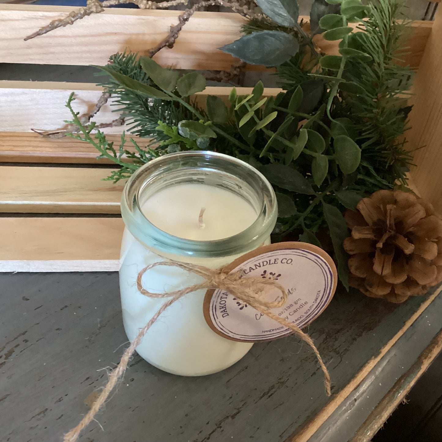 Heavy Glass | Milk Bottle Style | Candle with Cork Lid | Rustic | Soy Candle, 7 oz.