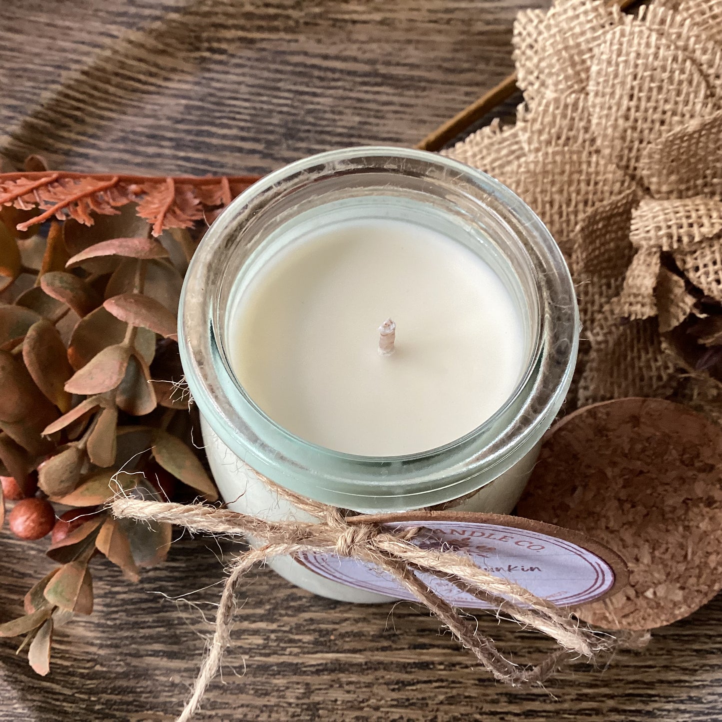 Heavy Glass | Milk Bottle Style | Candle with Cork Lid | Rustic | Soy Candle, 7 oz.