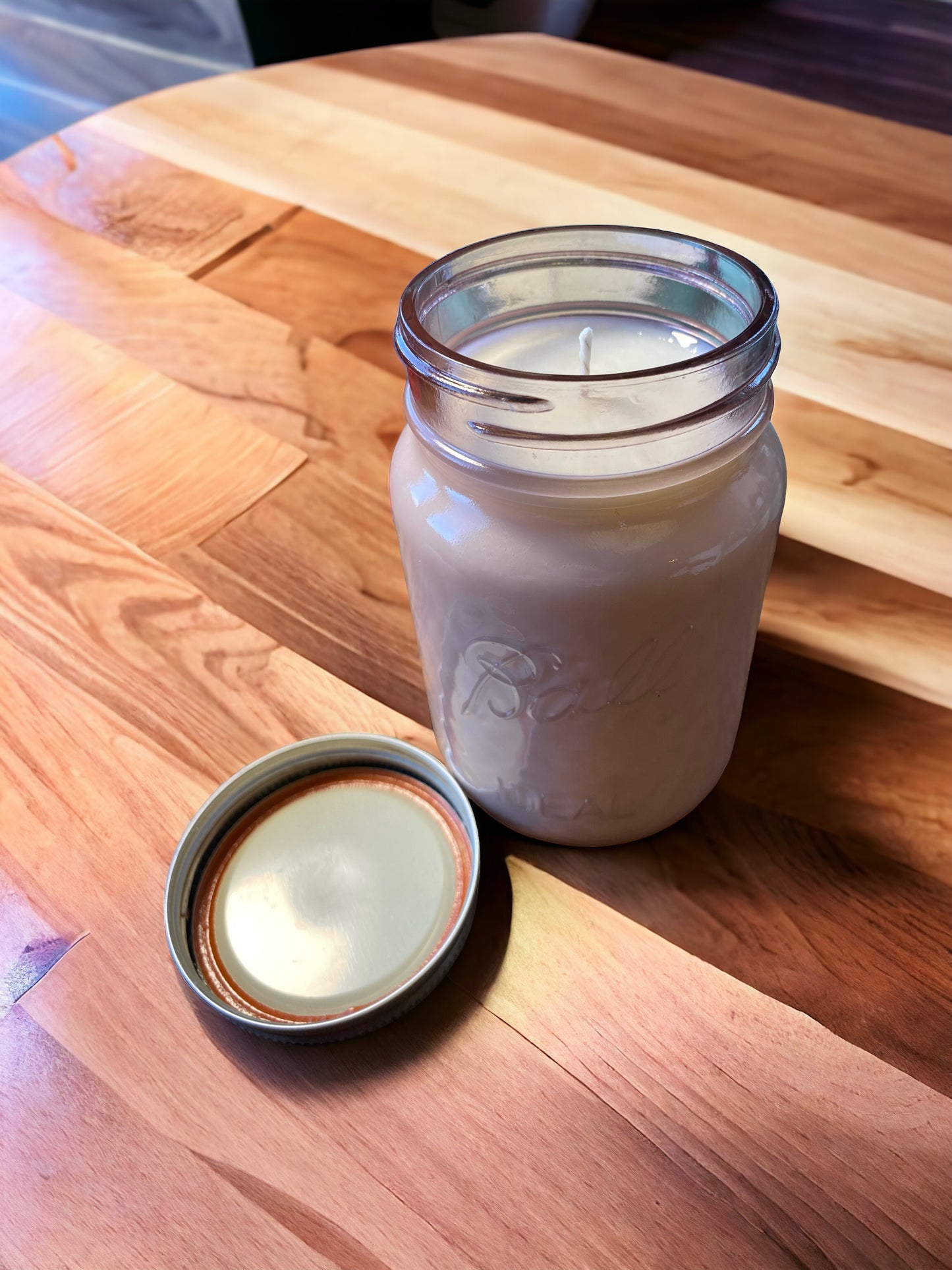 Pink Mason Jar | Ball Mason Jar | Vintage Style | Soy Candle, 16 oz.