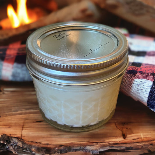 Clear Mason Jar | Ball Mason Jar | Farmhouse Style | Country Style | Soy Candle | Flannel Scent