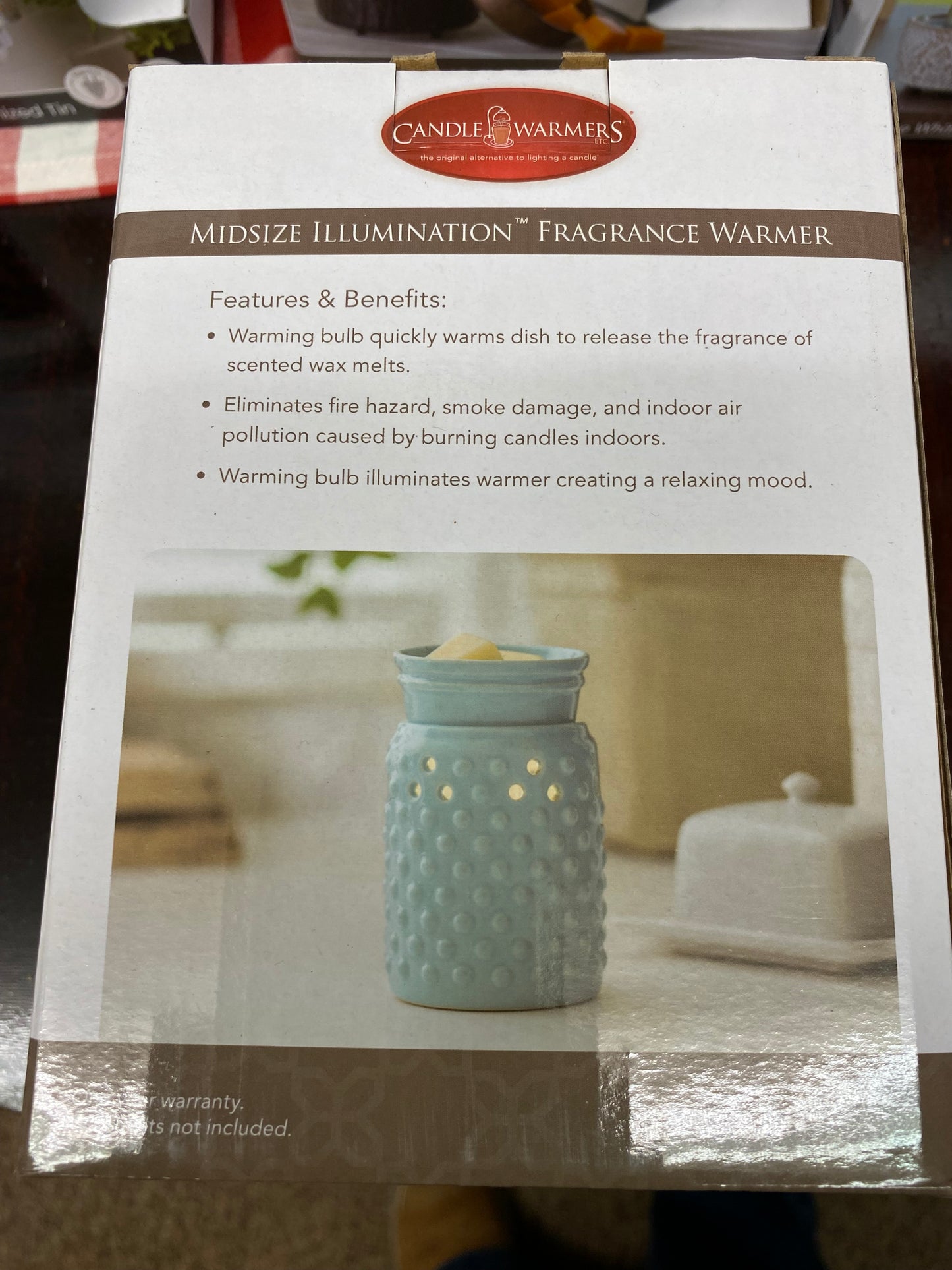 Sky Blue Hobnail - Midsize Wax Warmer | Electric Wax Warmer | On/Off Toggle Switch | Candle Warmers, Etc. Brand | Sky Blue