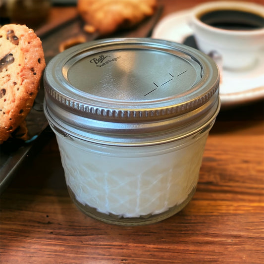 Clear Mason Jar | Ball Mason Jar | Farmhouse Style | Country Style | Soy Candle | Coffee & Cookies Scent