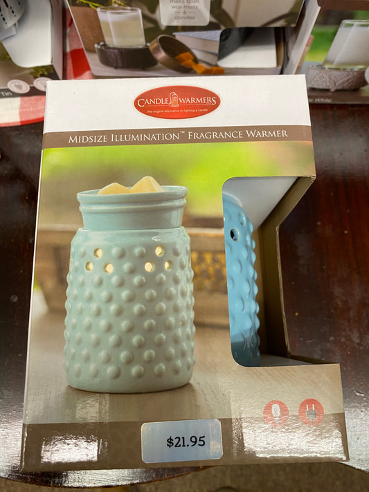 Sky Blue Hobnail - Midsize Wax Warmer | Electric Wax Warmer | On/Off Toggle Switch | Candle Warmers, Etc. Brand | Sky Blue