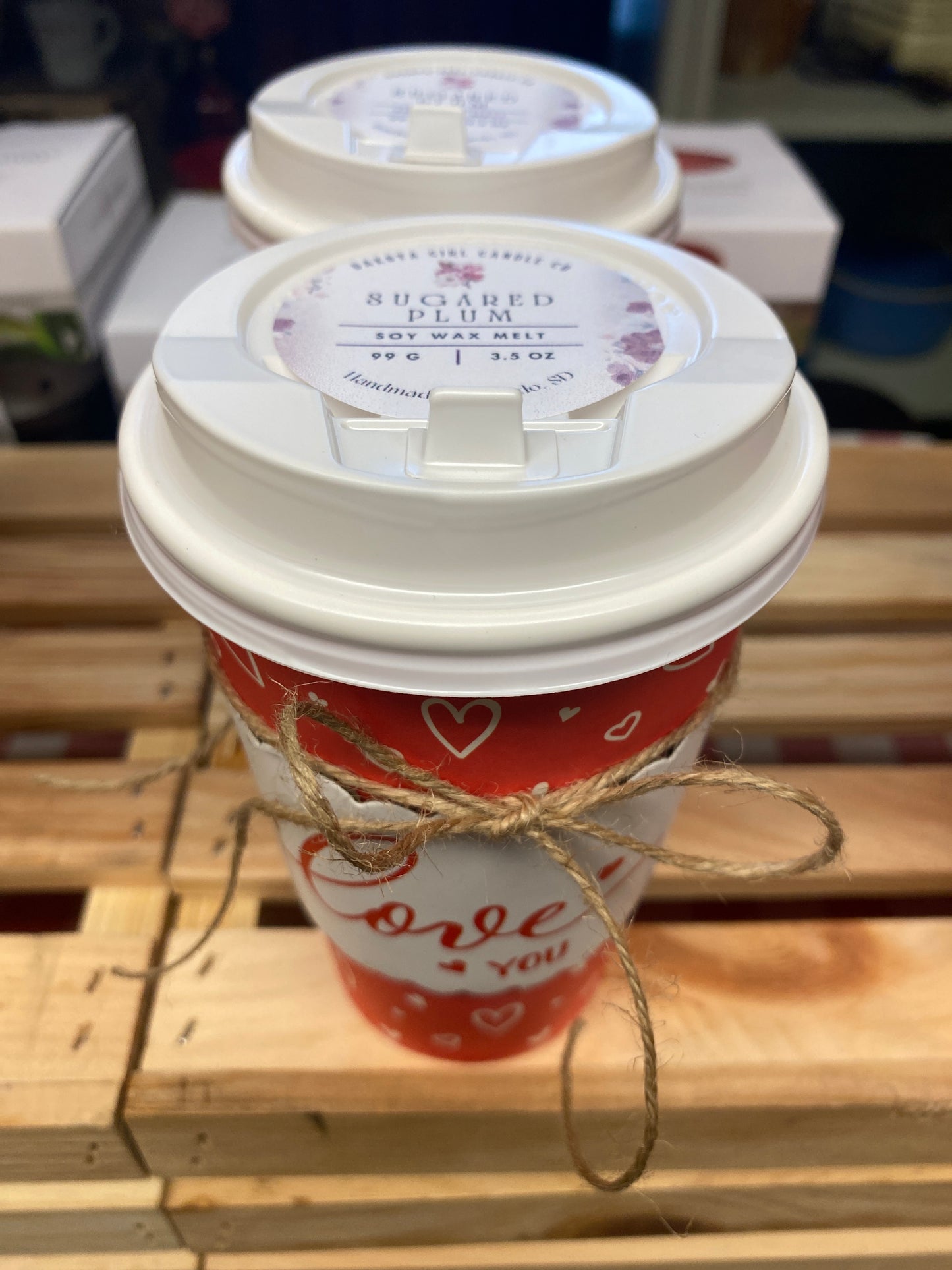 Valentine’s Day Custom Wax Melts | Soy Wax Melts | Dye-Free Soy Wax | Coffee Cup | 3.5 oz.