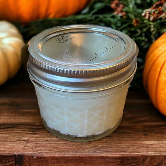 Clear Mason Jar | Ball Mason Jar | Farmhouse Style | Country Style | Soy Candle | Bourbon Pumpkin Scent