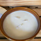 Ceramic Container Candle - A Vintage Christmas Scent | Rustic Pine Lid | 3 Wick Candle | Rustic Style | Soy Candle, 12 oz.