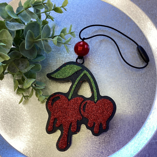 Dripping Heart Cherries - Blueberry Cheesecake Scent | Car Freshie | Car Freshy | Air Freshener | Car Accessory | Vehicle Decor | Gifts