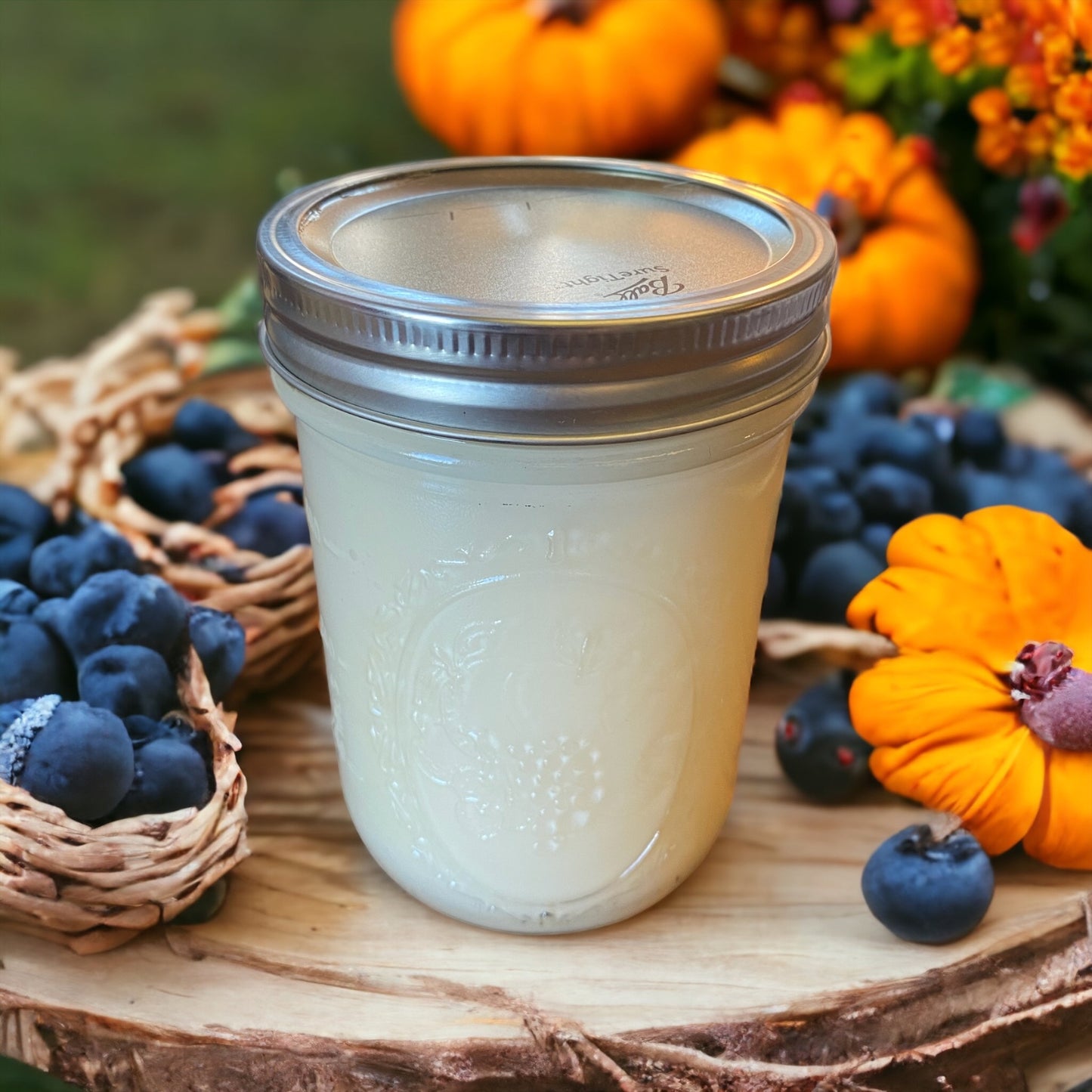 Clear Mason Jar | Ball Mason Jar | Farmhouse Style | Country Style | Soy Candle | Blueberry Cheesecake Scent