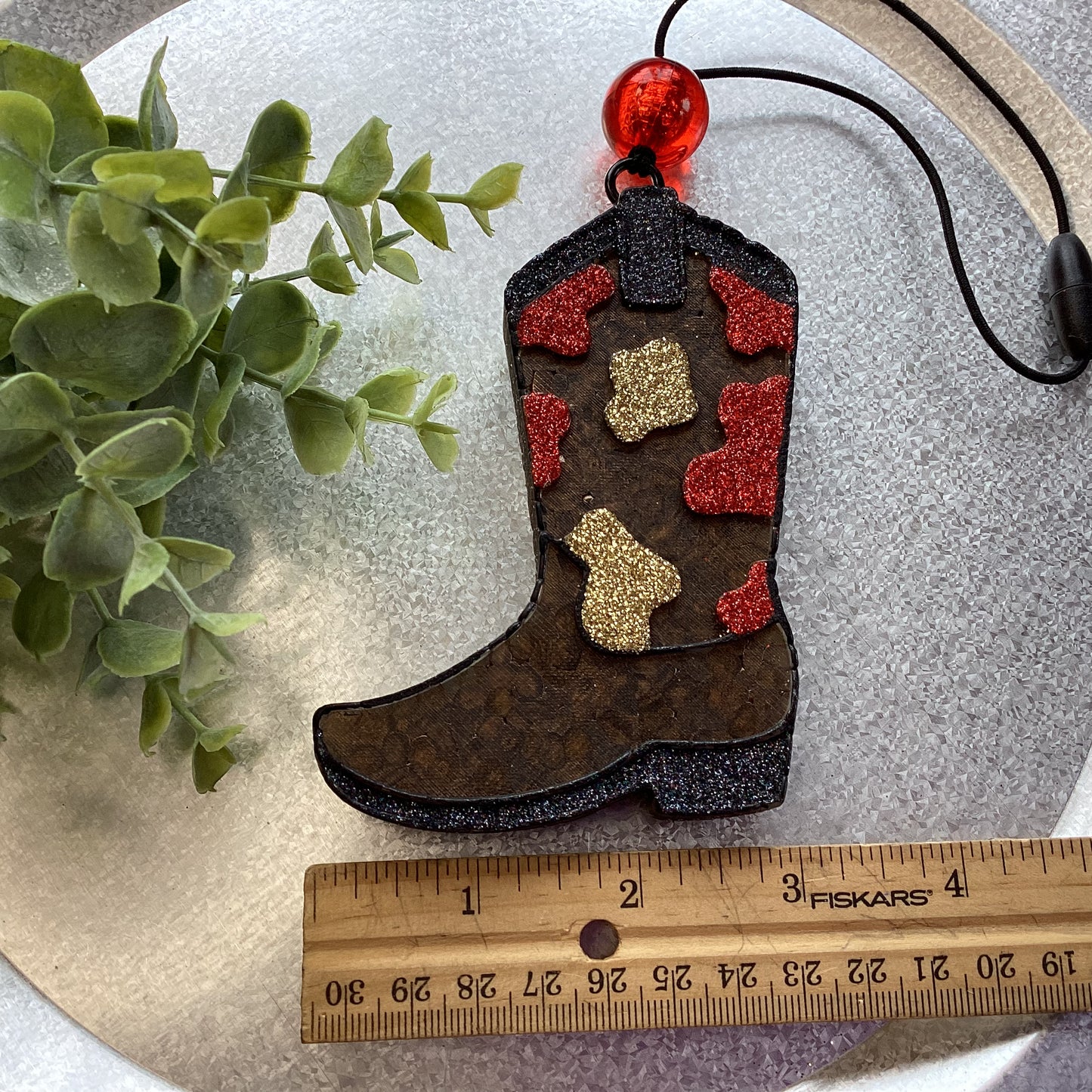 Cowprint Boot - Mulberry Scent | Car Freshie | Car Freshy | Freshener | Car Accessory | Vehicle Decor | Gifts