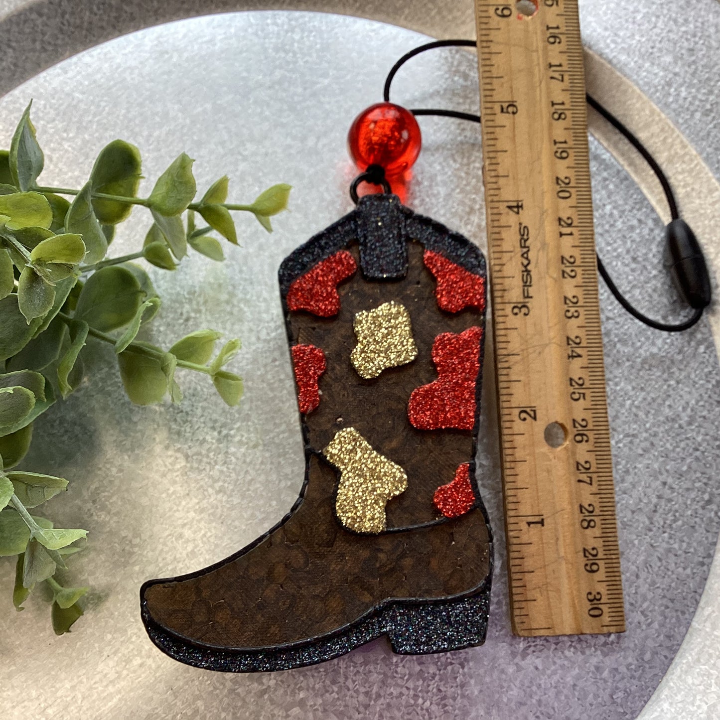 Cowprint Boot - Mulberry Scent | Car Freshie | Car Freshy | Freshener | Car Accessory | Vehicle Decor | Gifts