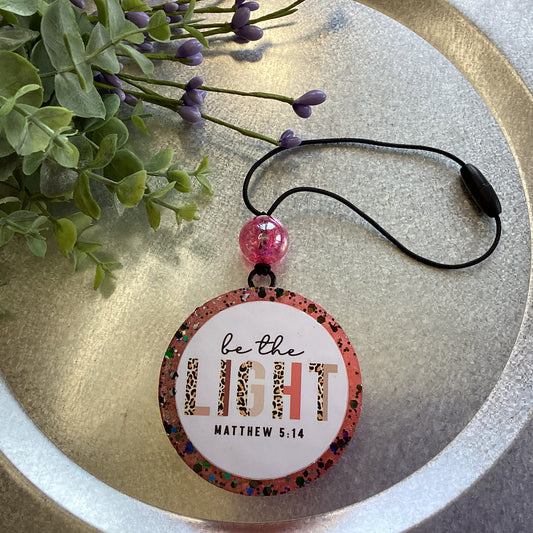Circle Round 2.75” Be the Light - Prosecco Scent | Car Freshie | Car Freshy | Air Freshener | Car Accessory | Vehicle Decor | Gifts