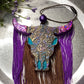 Tooled Leather Bull Skull With Fringe - Creamy Coconut Scent | Car Freshie | Car Freshy| Air Freshener | Car Accessory | Vehicle Decor | Gifts